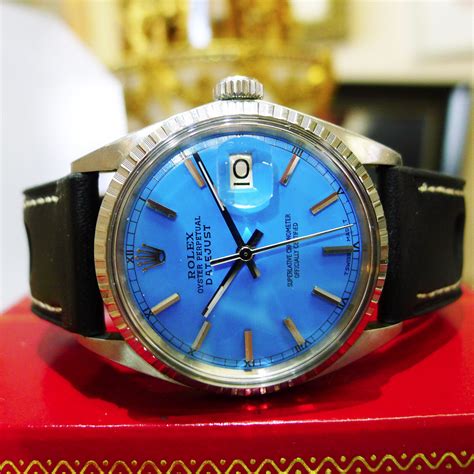 ' blue face rolex watch|rolex blue face stainless steel.